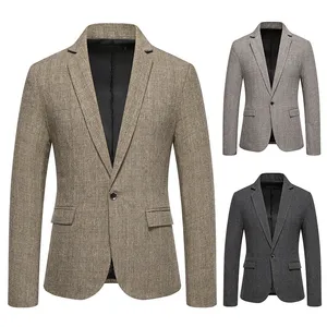 YiFeng Plus Size Men's Casual Youth Single Suit Jacket European American Business Style Polyester/Rayon V-neck Zipper Closure