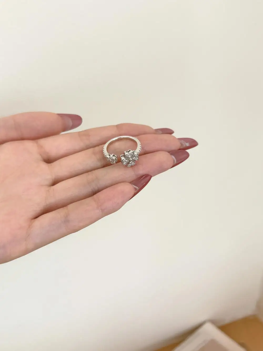 KAKODIY 925 Sterling Silver Fine Jewelry for Women Ring Engagement Wedding Lucky Shamrock Clover Open Ring detail 4