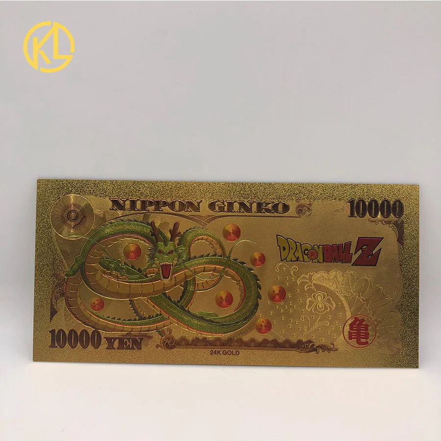 DBZ 41 Designs Japan Dragon Ball Bejita Yonsei Vegeta IV 10000 Yen Gold Plastic Banknote for Classic Childhood Memory Collection