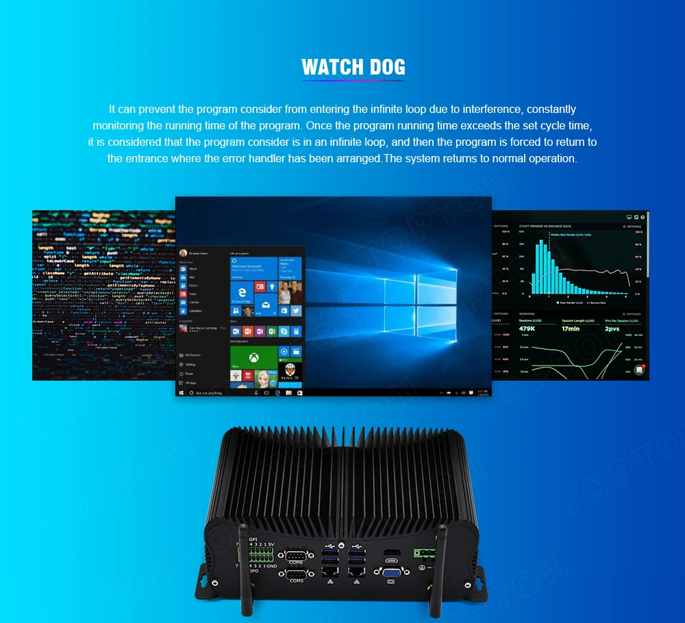10th Gen New Industrial Core-i5 10210U Fanless Mini PC LTE WiFi