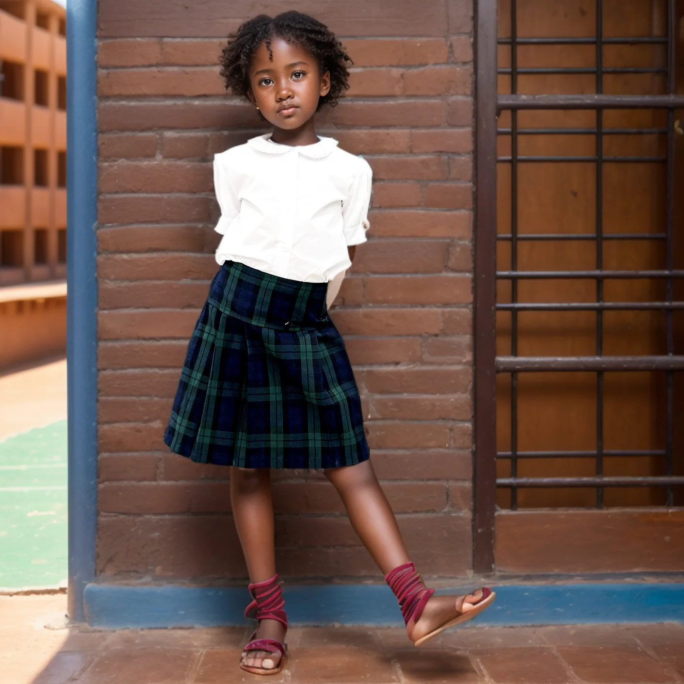 OEM ODM Custom Color Primary School Short Skirt Red Plaid Pleated Panties Skort Schools Uniforms Skirt Design With Picture