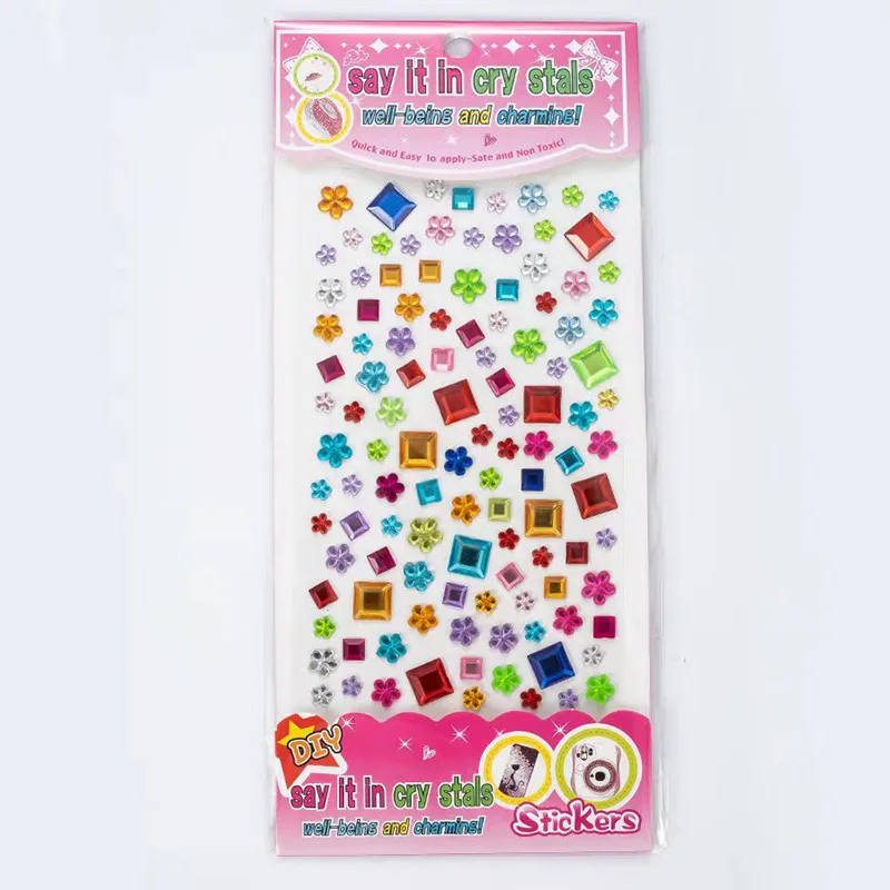 Shining Crystal Children Creative Diy Album Diamond Stickers Love Crystal Gems Stickers Kindergarten Reward Stickers