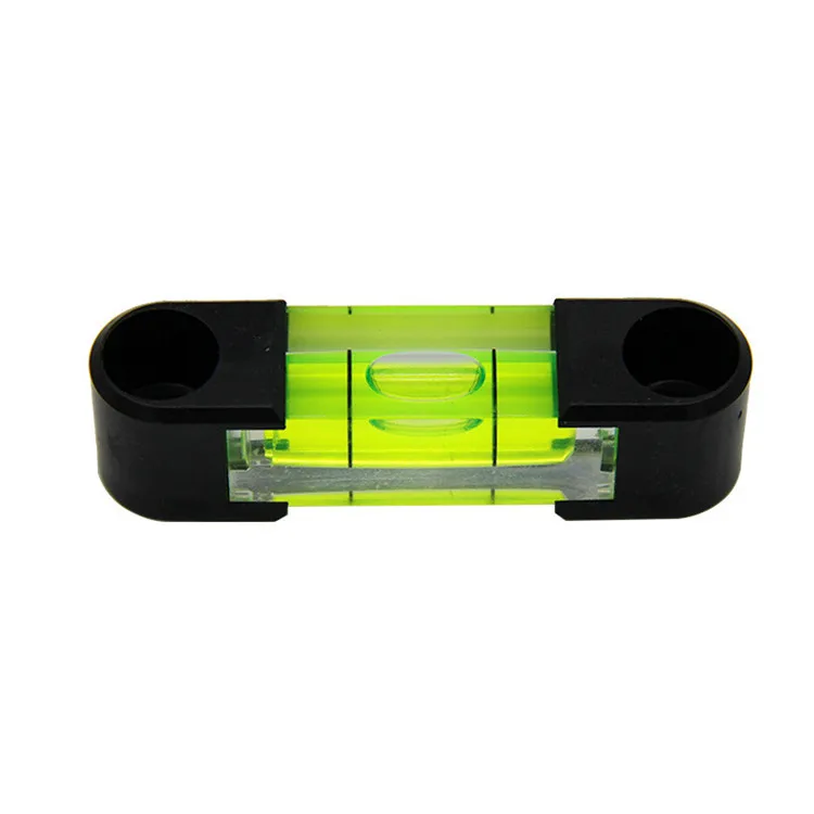 TEBAK Small Acrylic Square Spirit Level Bubble Blister with Mounting Holes Ear Horizontal Ruler Leveler Gauge Inclinometer