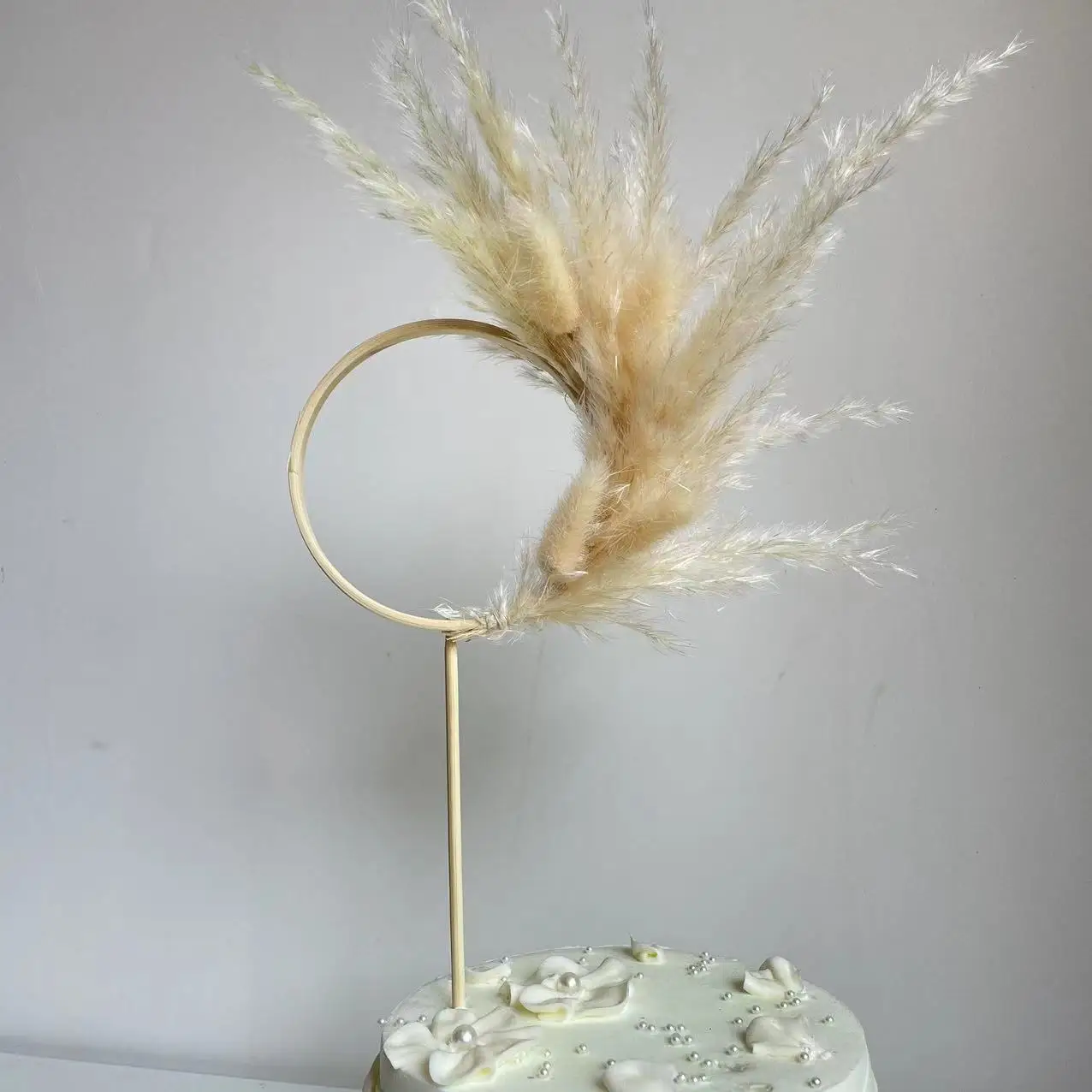 Wholesale Cake Decorations Supplies Dried Flower Cake Topper Palm Leaf