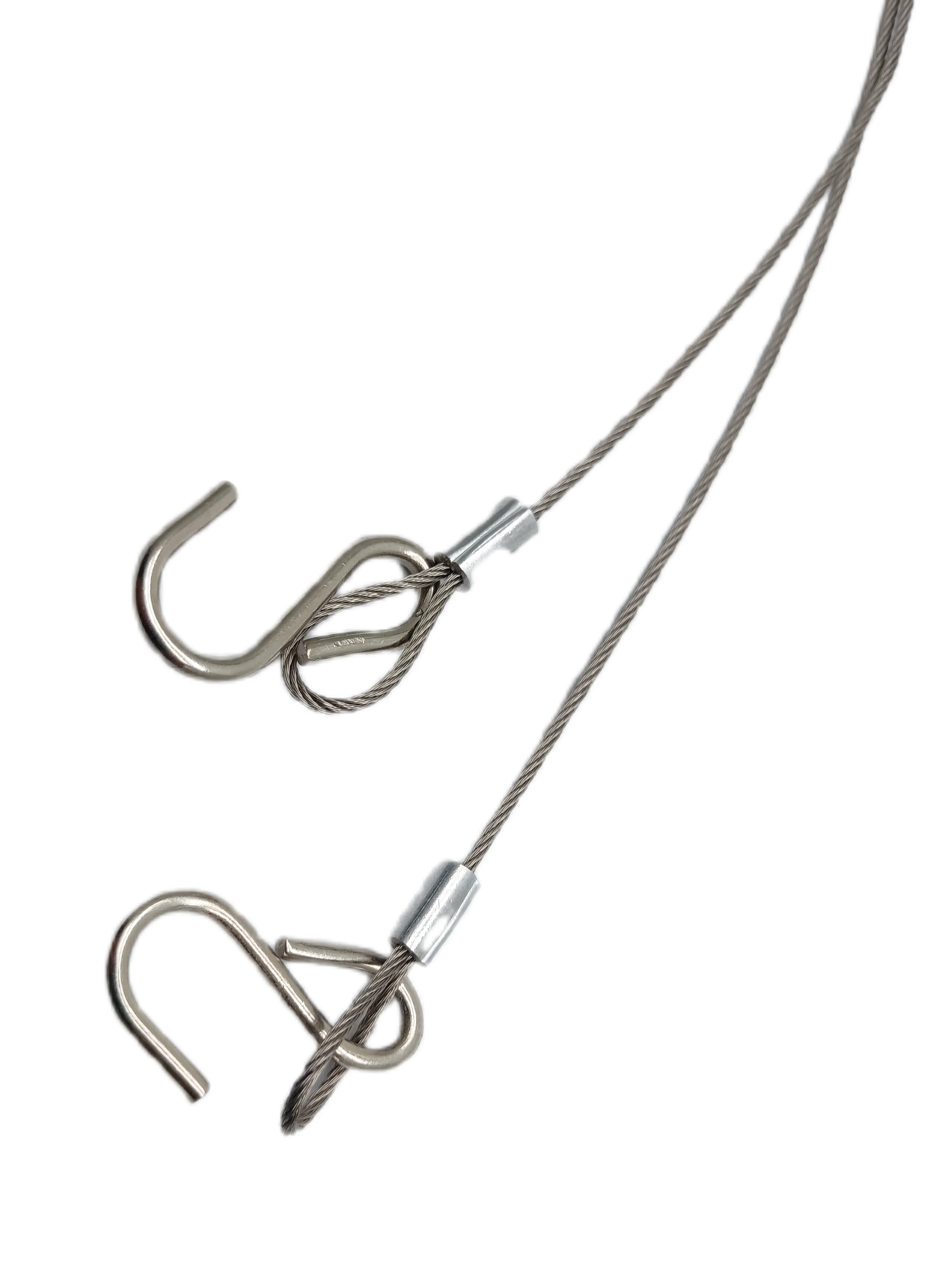 Stainless Steel Safety Braided Cable Sling Coated Carabiner Hook Wire Rope With Loop Ends