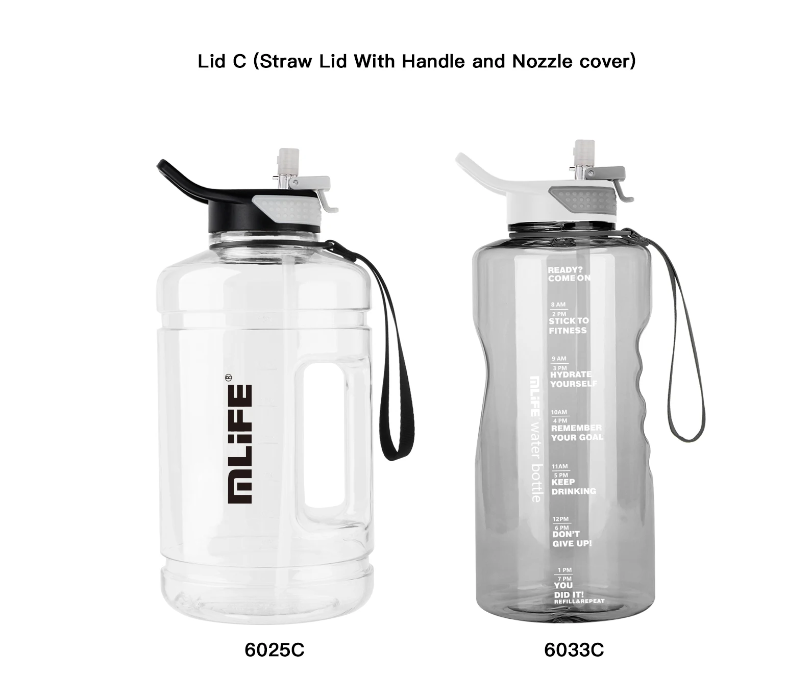 1 Gallon Fitness Water Jug Gallon 64oz 2l 2 Liter 2.2l Motivational ...