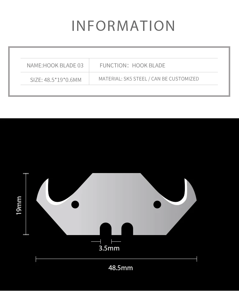 Best Roofing Hook Blades Sharp Stainless Steel Hook Blade For Multi