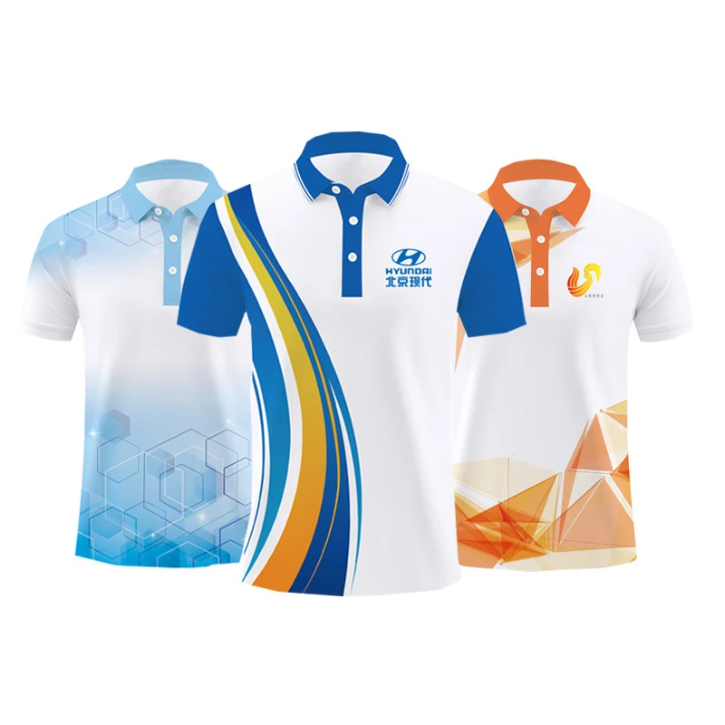 Color Gradient Clubs Design Blank Dye Custom Sublimation Polo T-Shirt Men  All Qver Sublimation Printing Polo Shirt