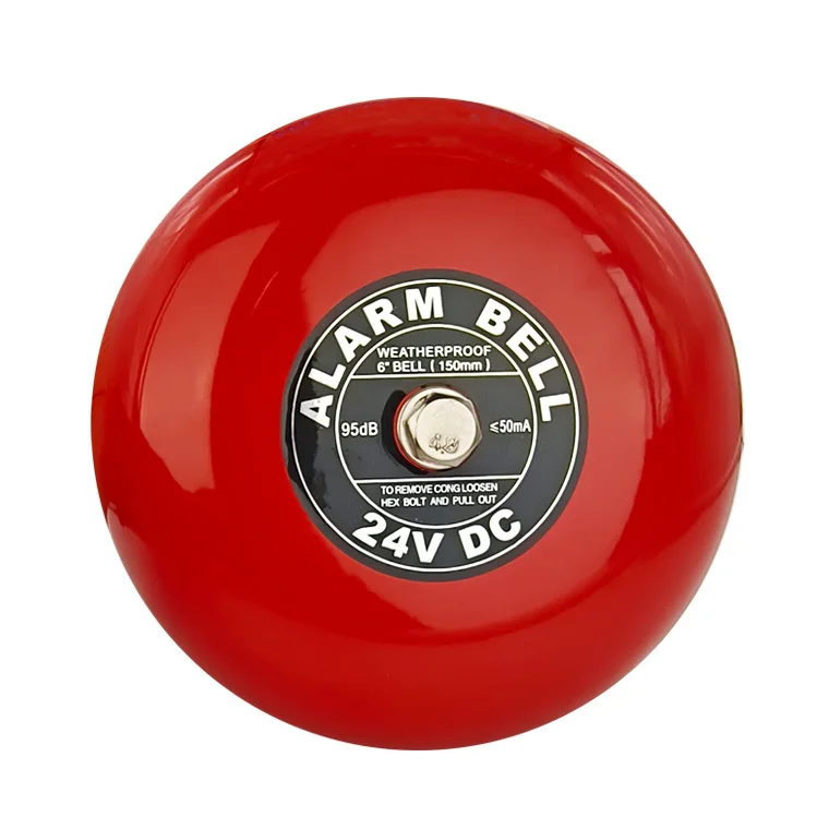 6 Inches 24vdc Fire Alarm Bell 150mm Weatherproof 95db Loud Security