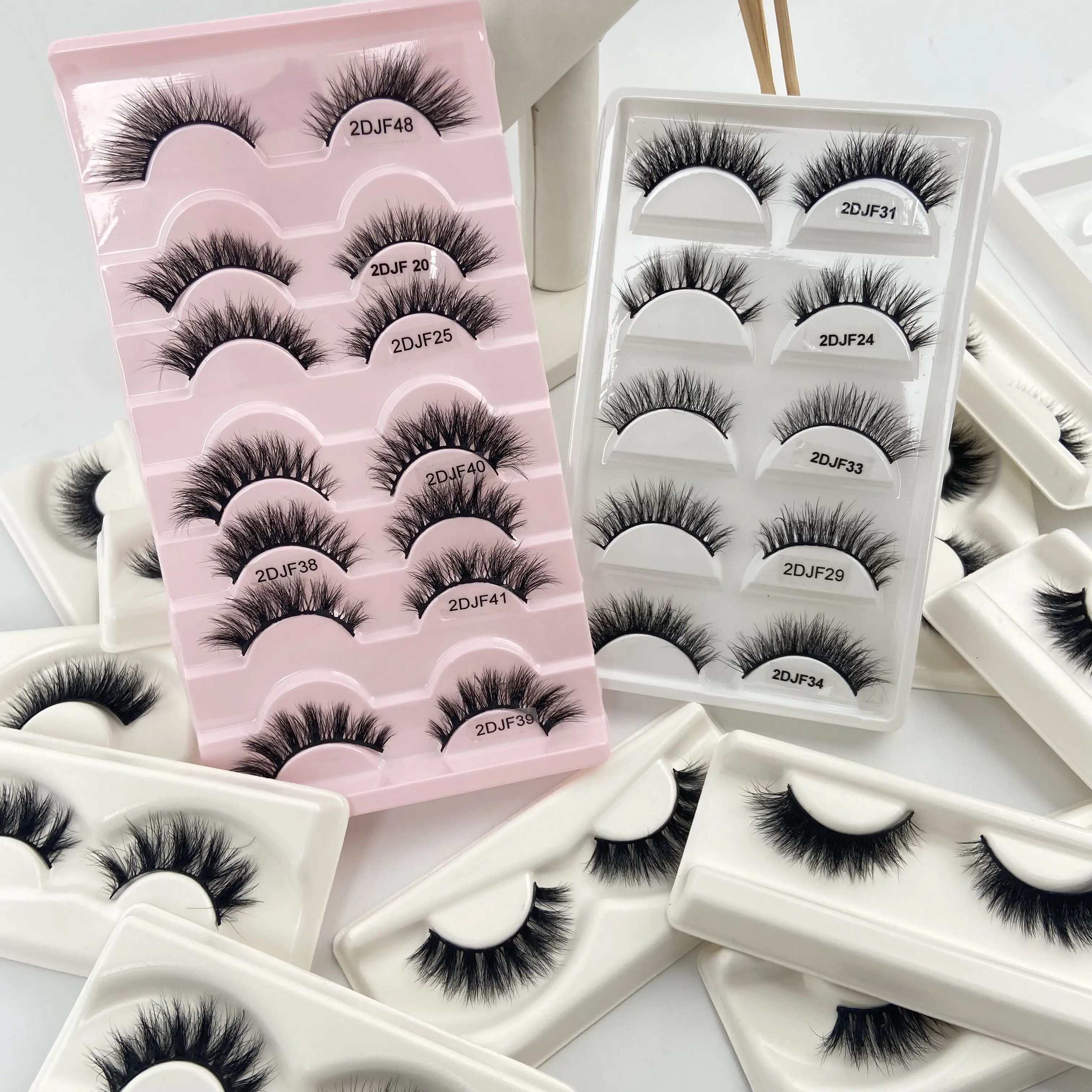 Wholesale Individual Eyelash Clusters Real Mink Eyelash Extension Kit Private Label D Dd Curly 1148