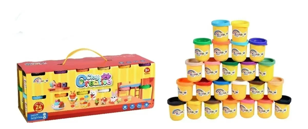 2024 Plasticine Clay Modeling Compound 6/8/10/24-Pack Case of Assorted Colors Back to School Gifts Preschool Toys for Kids