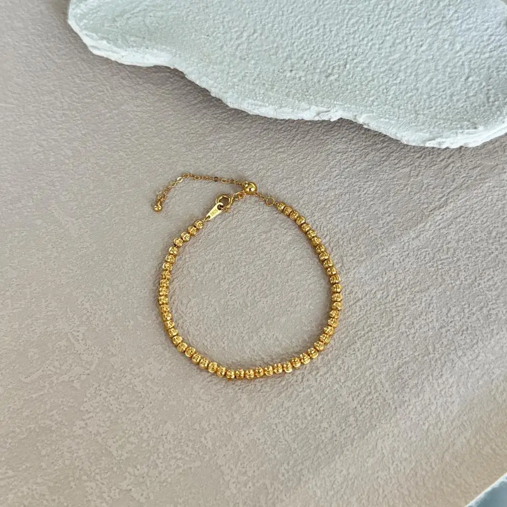 KAKODIY Luxury 18K Gold Plated Adjustable 925 Sterling Silver Bead Jewelry for Women Organized Stackable Bracelet detail 5