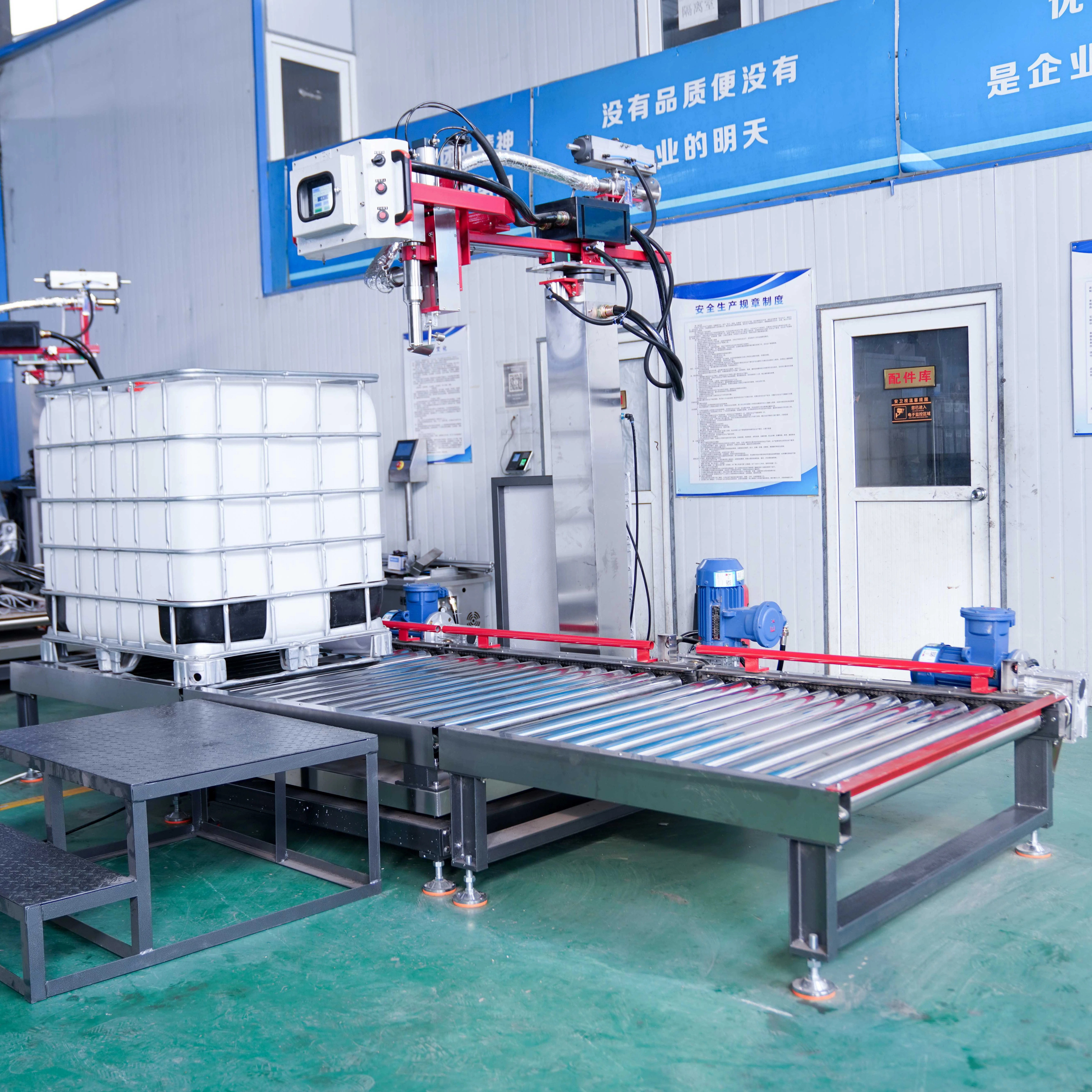 Semi-Automatic Filling Machine for Water Oil Beverage Electric Driven IBC 200L Filling Barrel Packaging Machine