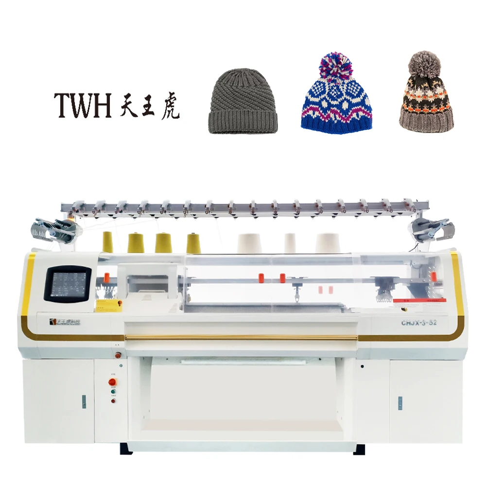 Changhua 2 System Computer Hat Cap Collar Making Manufacture v Bed Intarsia Scarf Flat Knitting Machines