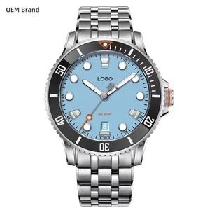OEM Custom Luxury 120 Click Uni-directional Rotating Bezel 40MM NH35A Automatic Diver 316L Stainless Steel Mens Watches