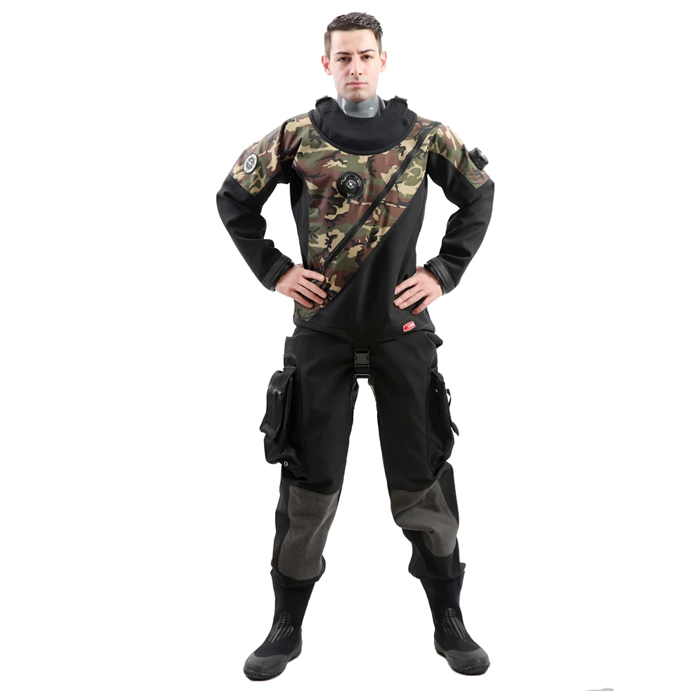 フロントジップドライスーツ新品未使用 ドライスーツダイビングブーツ付きプロフロントジップ防水セーリング