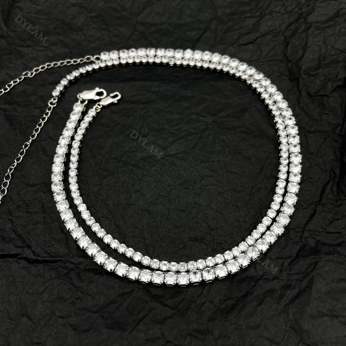 KAKODIY Platinum Necklace Style Hip Hop Cuban Cubic Zirconia Chain Necklace Real Sterling Silver Ice Out 925 Tennis Chain detail 9