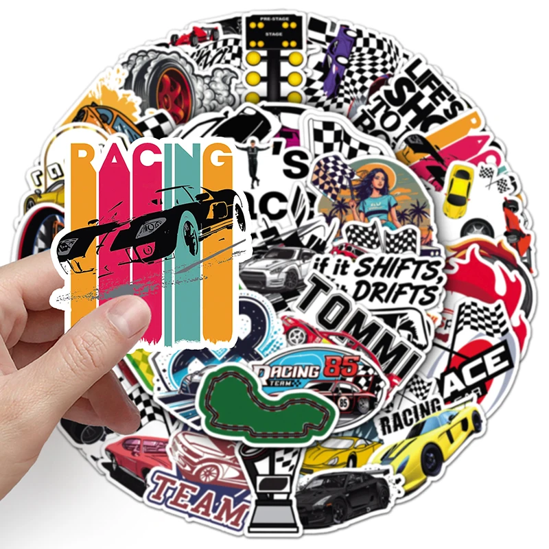 Shop 50PCS Cartoon Car Series Stickers for Laptop & Journal