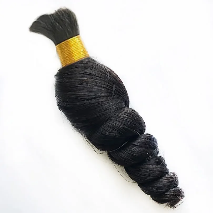 Bulk Human Hair For Braid Wet And Wavy Malaysian Remy Hair Bulks Extensions Bundle For Braiding Natural Color_voghion.com