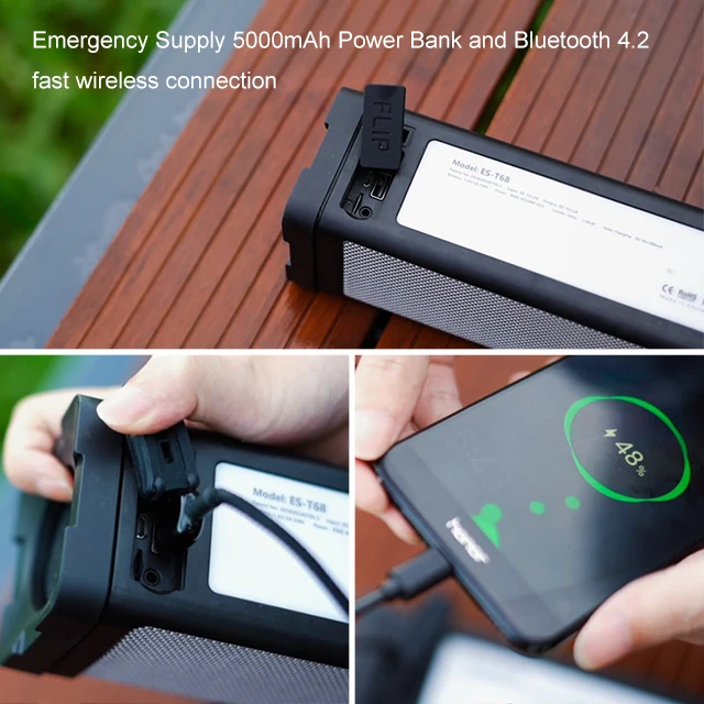 OEM Ipx7 Водонепроницаемая Колонка на солнечной батарее Bluetooh колонка и внешний аккумулятор уличная для