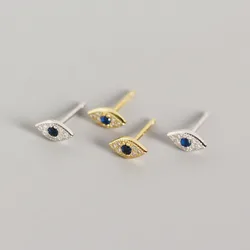 Fashion Women Ear Jewelry Bling Cubic Zircon Eyes Stud Earrings 925 Sterling Silver CZ Crystal Eyes Earrings For Women Girls