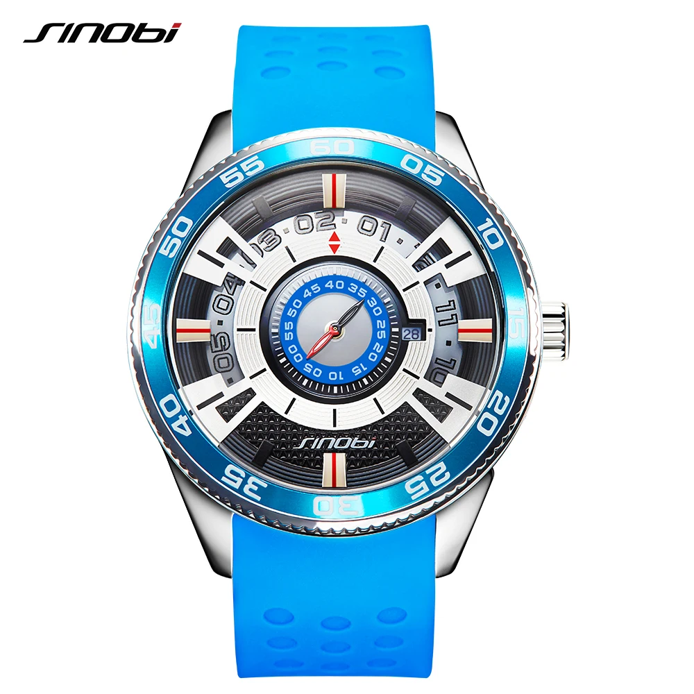 sinobi fashion mens sport watch stainless steel watches