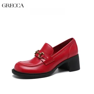 OEM/DOM Casual Women's Fashion Loafers with Soft Round Toe High Heels Slip-On Closure Comfortable Soft-Sole Trendy Features