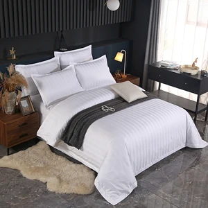 China Factory Hot Sale 100% Cotton Hotel Duvet Cover Queen Size Flat Sheet Set for Plain Style Fitted Sheet Bedding Set