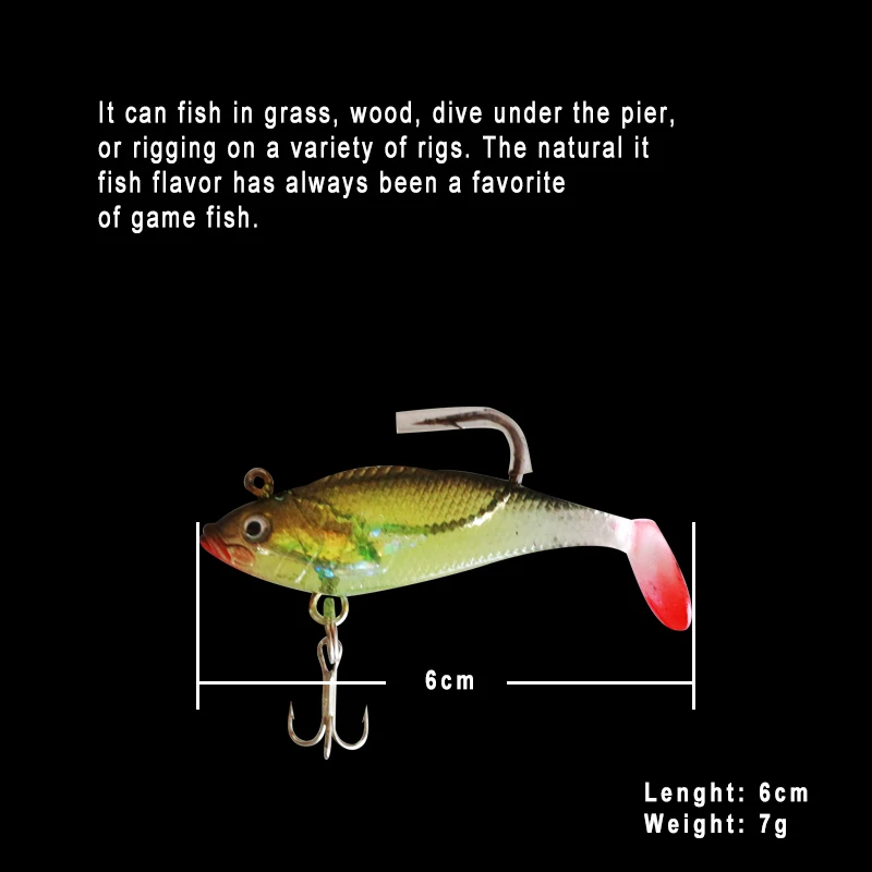 Economic 6cm/7g Soft Plastic Material Fishing Lure - China Fishing Lure and  Lures price