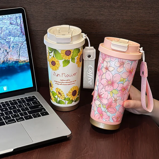 Insulation Cup Small and Portable Girls 2024 New Straws Water Cup Simple Internet Celebrity High Value Students Accompanying Cup