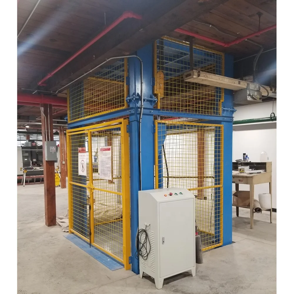 1000kg Small Dimensions Hydraulic Freight Elevator With Safe Doors and Replaced Parts