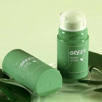 Private Label Green Tea Clay Facial Stick Pore Refining for Women Green Tea Face Cleaning Mud Stick for Acne Green Mask Stick