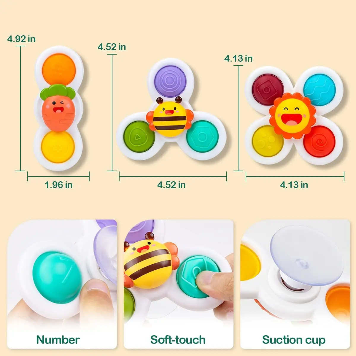 Oem&odm Suction Cup Spinner Baby Toys Suction Cup Spinning Top Toy