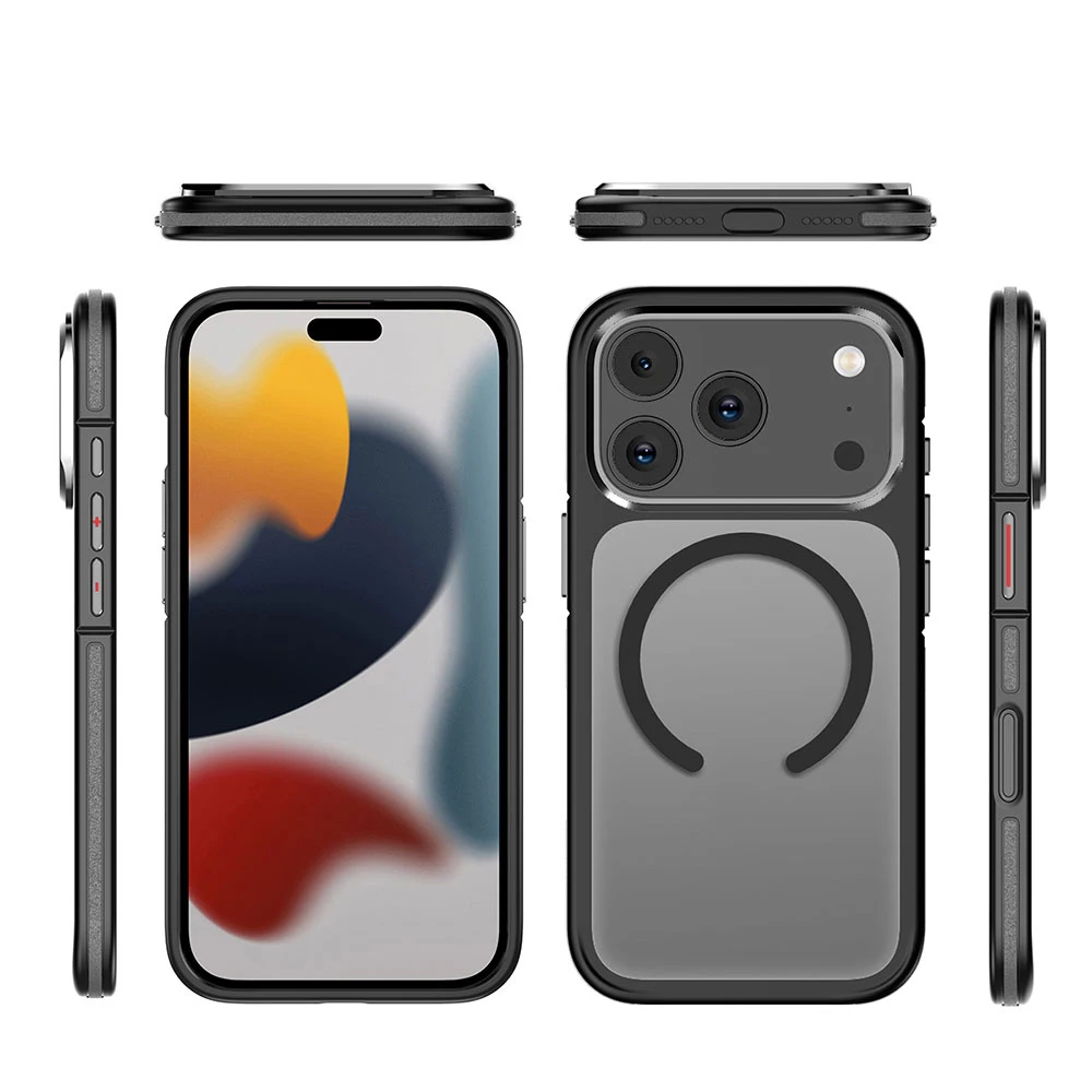 Magnetic Skin Feel Anti Drop Phone Cases with Mental Frame for iphone 17 air Pro Shockproof Protective Cover