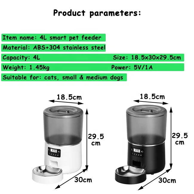 Ama 4L Microchip Large Gravity Programmable  Self Feeding Smart Outdoor Auto Best Automatic Cat Food Dispenser Timer