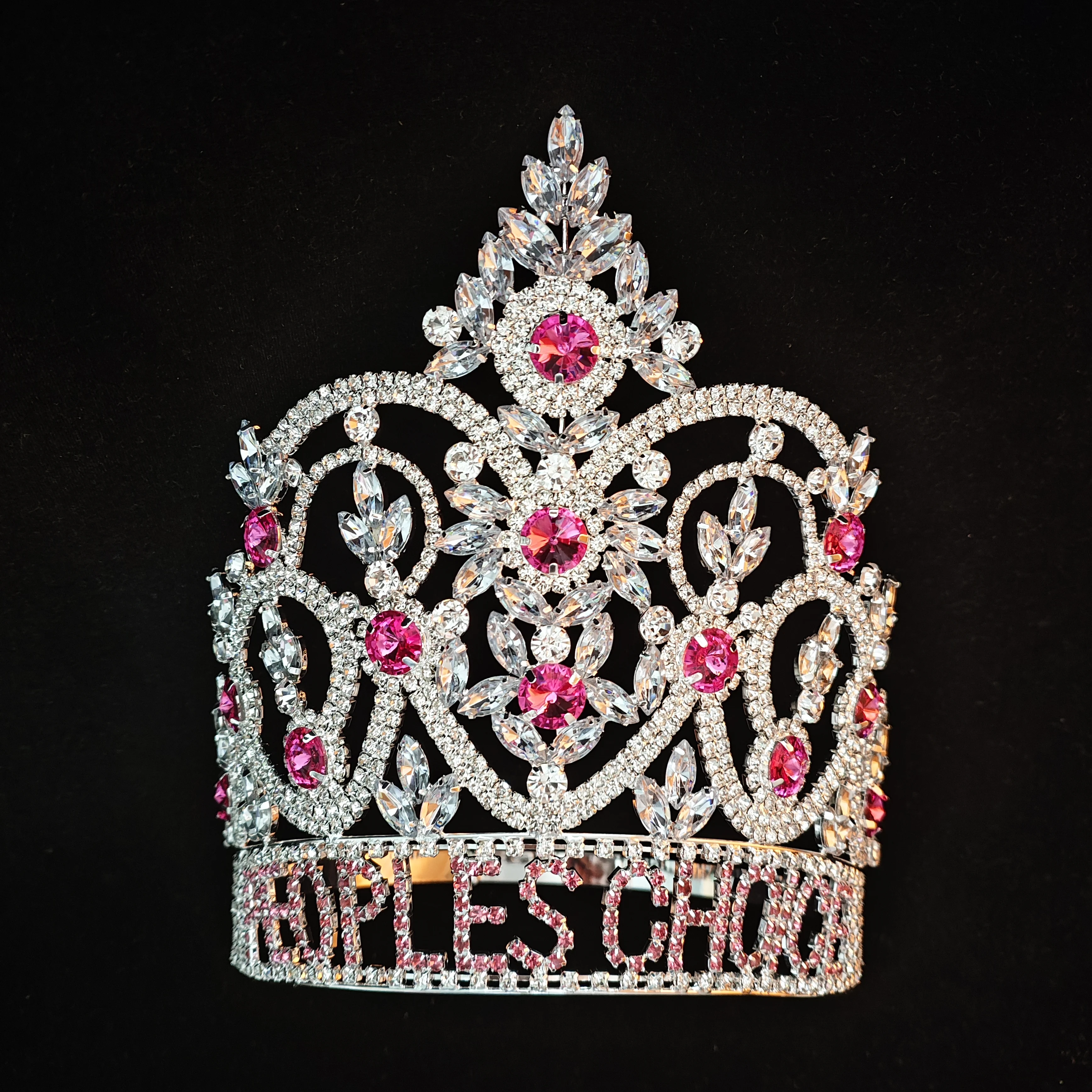 Elegant Crystal Crown Tiara, Miss Contest,  Queen, Costume, Pegeant Beauty Pageant Silver Clear Crystal Adjustable Crown Tiara  main image 2