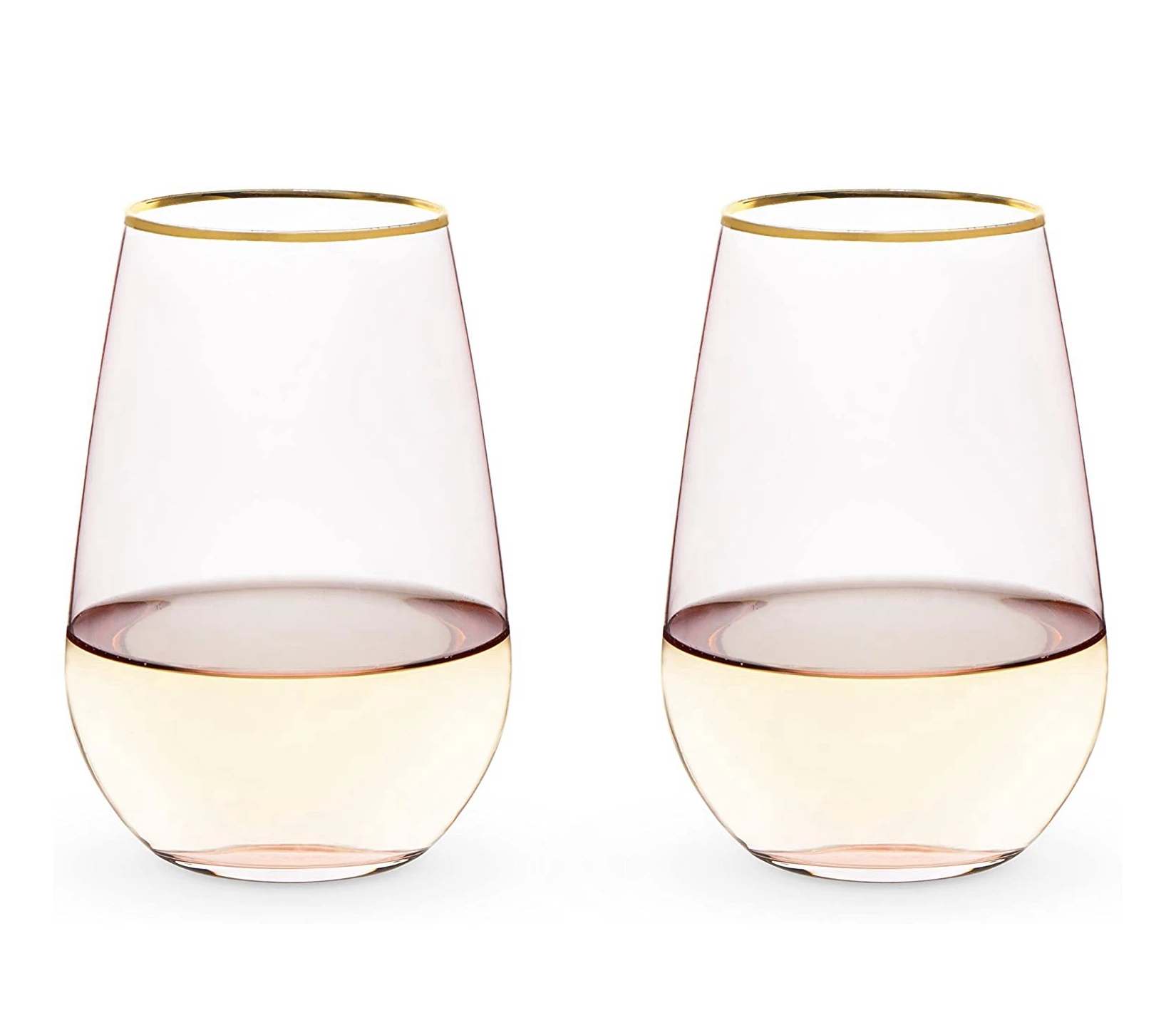 16 унций Премиум твердый перерабатываемый Небьющийся Свадебный золотой ободок пластиковый бокал для шампанского