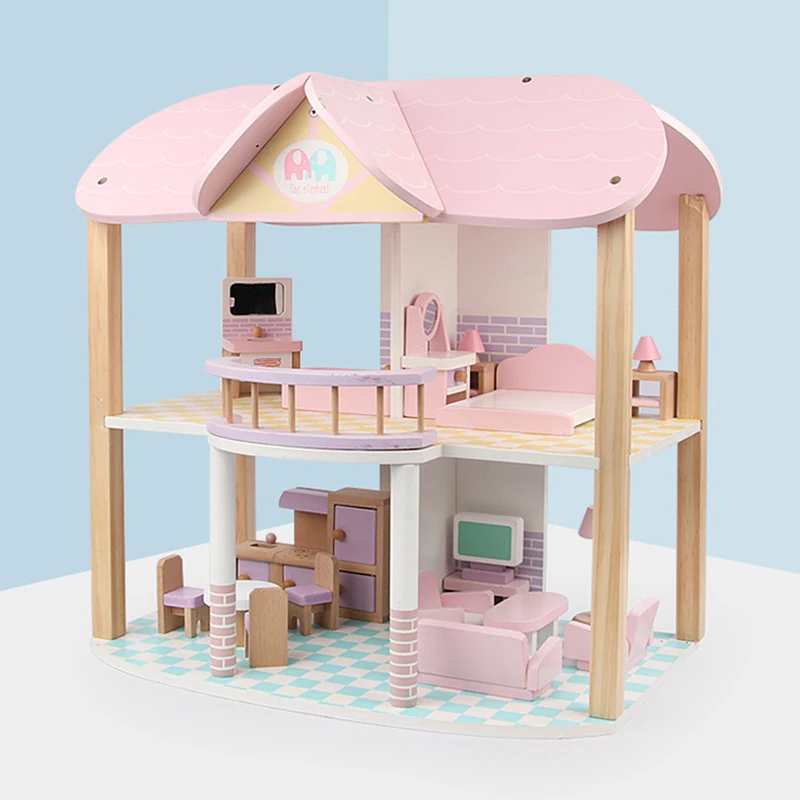 Оптовая продажа модель деревянного кукольного домика 3D для девочек Обучающие игрушки «сделай сам» хобби обучение ролевых
