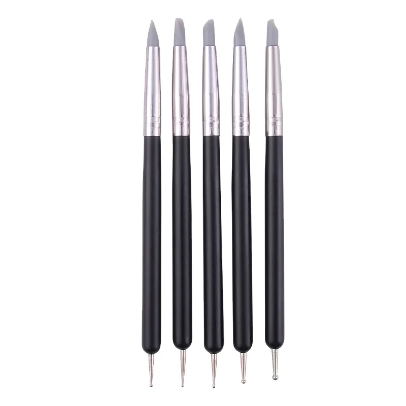 Xin Bowen Two Multifunctional Indentation Pen Pottery Clay Sculpture Repair Tool Nail Art Silicone Drill Pen
