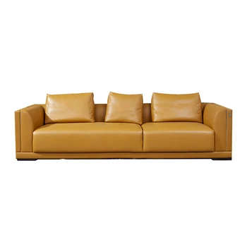 COOMO model furniture Hollywood Alvina big three-seat sofa first layer cowhide Italian modern minimalist