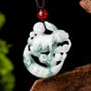 Jadeite rabbits Pendant DW67