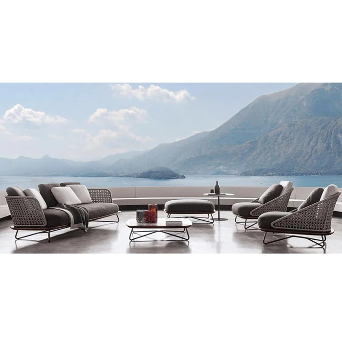 Foshan Factory Direct Sales Outdoor Rattan Anticorrosion Wood Sofa Tea