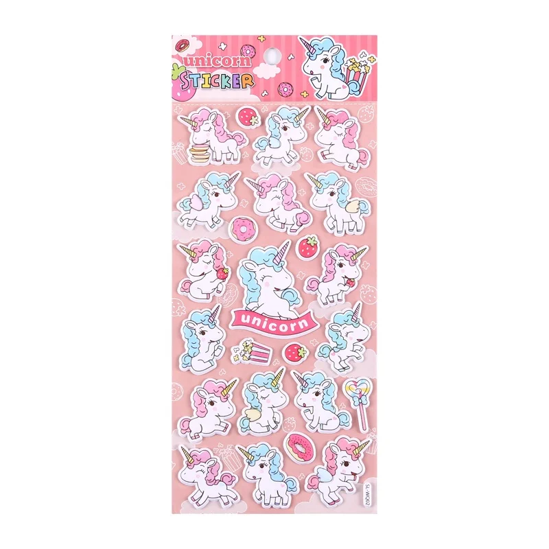 
SHANLE оптовая продажа, милый Единорог, пышная наклейка, Мультяшные животные, пенопластовая наклейка, Детские Канцелярские Декоративные наклейки 
