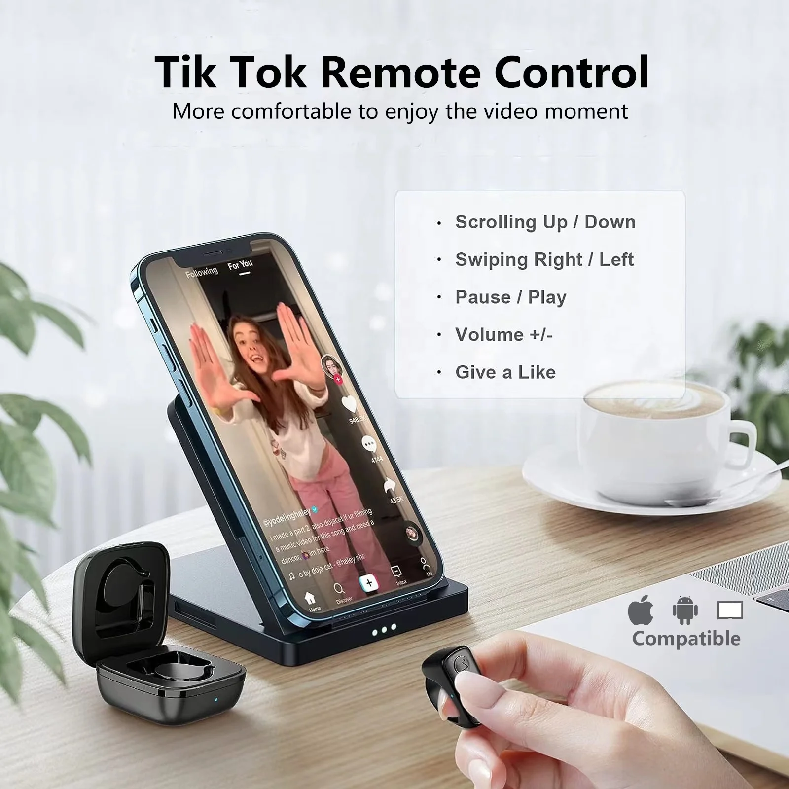 Télécommande Pour TikTok Et Défilement De Pages - Compatible IPad Et IPhone - Parfaite Pour Les Créateurs De Contenu
