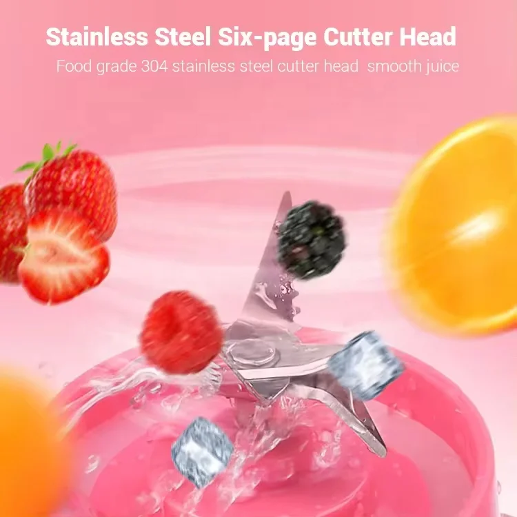 300 мл персональная USB-соковыжималка портативная соковыжималка блендер бытовая с шестью лезвиями перезаряжаемая машина для смешивания фруктов