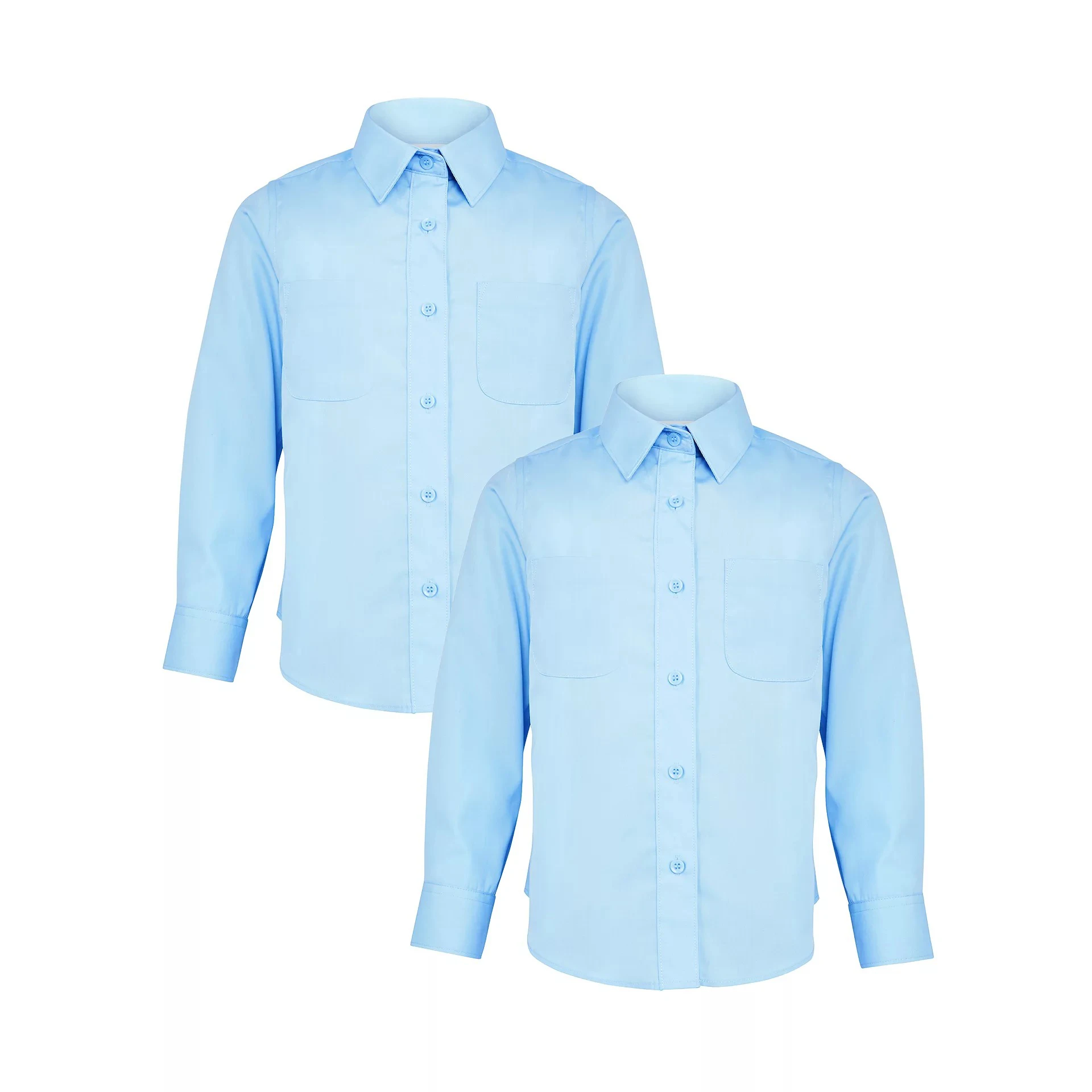 Uniforme Escolar Camisa Blanca Con Cuello Azul Suministro De