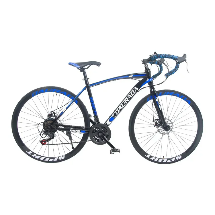 High Quality Customized 700C Hybrid Road Racing Bike Factory Cheap with Steel Fork Disc Brake 21 Speed Gears