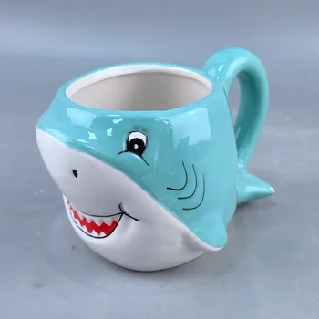 Creative Ocean Series Premium Ceramic Mugs Irregular Shape Shark Seahorse Octopus Whale Animal Cartoon Cups for Party Retirement