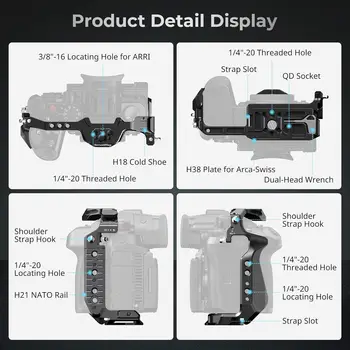 SmallRig Quick Release Cage for LUMIX GH7 / GH6 Camera Cage with Patented HawkLock Style Cold Shoe/NATO Rail/Quick product image