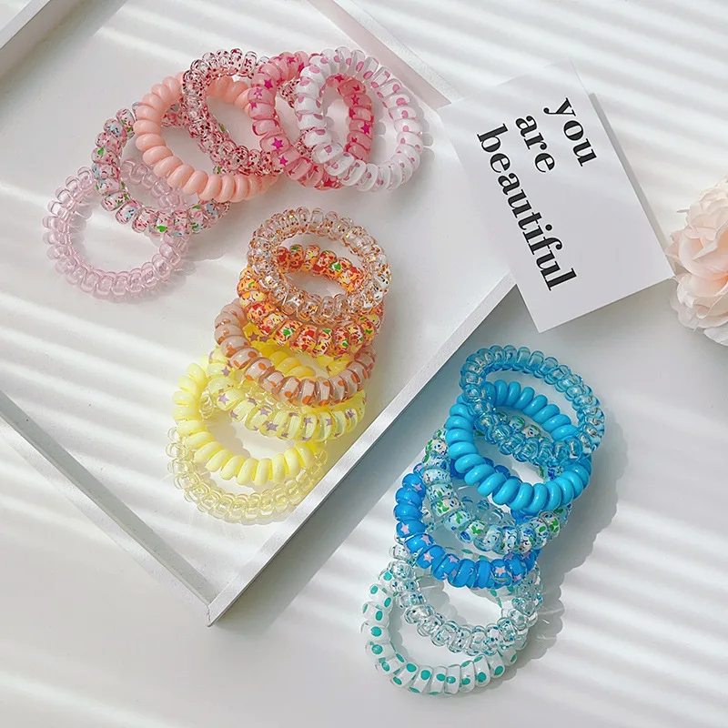 18pcs Spiral Hair Ties, Plastic Scrunchie Ties, Non-trace Coil Hair